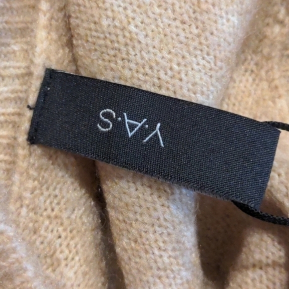 YAS Neutral Wool Blend High Neck Ribbed Hem Sweater size Large - Picture 8 of 10
